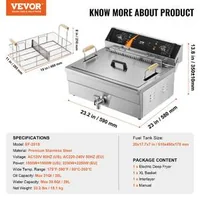 Професионален-електрически-фритюрник-Фритюрник-за-плот-3000W-29л