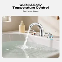 Смесител-за-вана-Roman-Tub-Faucet-3-отвора-Водопад-Гъше-гърло-с-2-ръкохватки-хром