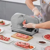 Машина-за-нарязване-на-месо-180W-електрическа-резачка-за-деликатеси-с-острие-от-неръждаема-стомана-19см-и-предпазител-за-острието-0-1-5см-дебелина-за-домашна-употреба