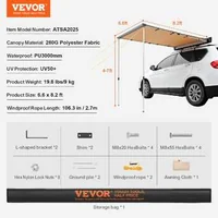 Автомобилна-Тента-2x2-5-m-UV50-Защита-PU3000-mm-Водоустойчивост