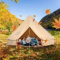 Луксозна-Памучна-Палатка-5-m-Bell-Tent-с-Огнеупорен-Отвор-за-Печка