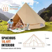 Луксозна-Памучна-Палатка-5-m-Bell-Tent-с-Огнеупорен-Отвор-за-Печка