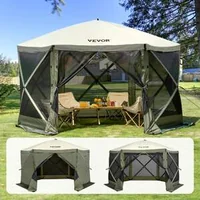 Шестоъгълна-Pop-up-Шатра-с-Мрежа-против-Насекоми-6-странна-Градинска-Беседка