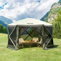 Шестоъгълна-Pop-up-Шатра-с-Мрежа-против-Насекоми-6-странна-Градинска-Беседка