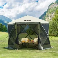 Шестоъгълна-Pop-up-Шатра-с-Мрежа-против-Насекоми-Градинска-Беседка-Зелена