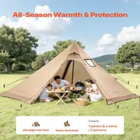 Зимна-Тийпи-Палатка-за-4-души-Преносима-Hot-Tent-с-Отвор-за-Печка