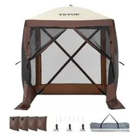 Компактна-Pop-up-Шатра-2-4x2-4-m-Градинска-Беседка-с-Мрежа-Кафява