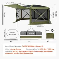 6-странна-Pop-up-Шатра-3x3-m-Защита-от-Слънце-и-Насекоми-за-6-8-души