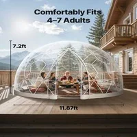 Прозрачен-Геодезичен-Купол-3-65m-12ft-Градинско-Иглу-за-4-7-души