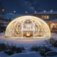 Прозрачен-Геодезичен-Купол-3-65m-12ft-Градинско-Иглу-за-4-7-души