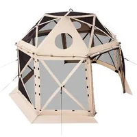 13-странна-Сферична-Pop-up-Шатра-3-6x3-6-m-Бежов-Купол-за-10-души
