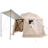 13-странна-Сферична-Pop-up-Шатра-3-6x3-6-m-Бежов-Купол-за-10-души