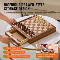 Шахматен-Комплект-от-Масивно-Дърво-38-cm-2-в-1-Шах-и-Дама-с-Чекмедже