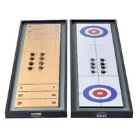 Настолна-Игра-2-в-1-Шафълборд-и-Кърлинг-114-cm-Преносим-Комплект-с-8-Шайби