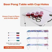 Преносима-Маса-за-Beer-Pong-2-4-m-Официален-Размер-Сгъваема-с-Отвори-за-Чаши