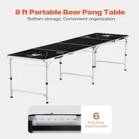 Сгъваема-Маса-за-Beer-Pong-2-4-m-Официален-Размер-с-Дръжка-за-Носене