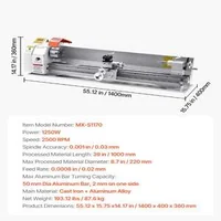 Професионален-Настолен-Струг-за-Метал-1100W-220-x-1000-mm-с-Автоматично-Подаване