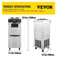 Професионална-Машина-за-Мек-Сладолед-2200W-28L-h-3-Вкуса-с-LCD-Контрол