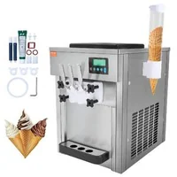 Търговска-Настолна-Машина-за-Мек-Сладолед-3-Вкуса-LCD-Панел-и-Автоматично-Почистване