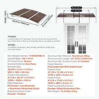 Кафява-Поликарбонатна-Козирка-за-Врата-94-x-120-см-ABS-Скоби-и-UV-Защита