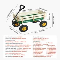 Тежкотоварна-Детска-Количка-с-Дървени-Панели-101-cm-Зелена-до-150-kg