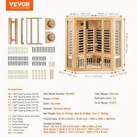 Инфрачервена-Сауна-за-3-4-души-2470W-Естествено-Дърво-Семейно-Спа