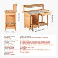Професионална-Градинска-Маса-с-Галванизиран-Плот-112x46-5-cm-Шкаф-и-Чекмедже