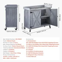 Мобилна-Градинска-Маса-със-Затворен-Шкаф-Галванизиран-Плот-91-5x40-5-cm-Сива