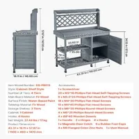 Градинска-Работна-Маса-със-Шкаф-и-Рафтове-Дървена-Станция-110x46-cm-Сива
