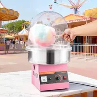 Машина-за-Захарен-Памук-със-Защитен-Капак-1000W-Розова