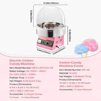 Машина-за-Захарен-Памук-със-Защитен-Капак-1000W-Розова