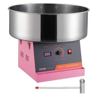 Професионална-Машина-за-Захарен-Памук-1000W-Розова-Stainless-Steel-Bowl