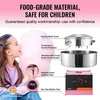 Професионална-Машина-за-Захарен-Памук-1000W-Розова-Stainless-Steel-Bowl