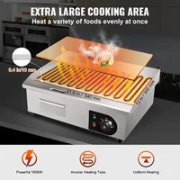 Професионална-електрическа-плоча-за-плот-с-плоска-горна-скара-3000W