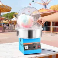 Професионална-Машина-за-Захарен-Памук-с-Капак-1000W-Синя