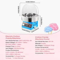 Професионална-Машина-за-Захарен-Памук-с-Капак-1000W-Синя