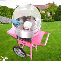 Професионална-Машина-за-Захарен-Памук-с-Количка-и-Капак-1000W