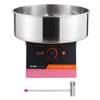Професионална-Машина-за-Захарен-Памук-1000W-Розова-Stainless-Steel-Bowl