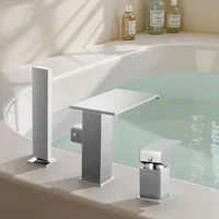 Смесител-за-вана-Roman-Tub-Faucet-3-отвора-Водопад-с-ръчен-душ-матирана-неръждаема-стомана