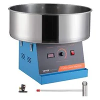Професионална-Машина-за-Захарен-Памук-1000W-Синя-Stainless-Steel-Bowl