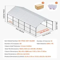 Метален-Навес-за-Автомобили-8х4х3-15-метра-Удължен-Heavy-Duty-Гараж