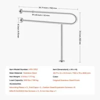 Сгъваема-Опорна-Дръжка-с-Крак-80-cm-Неръждаема-Стомана-136-kg