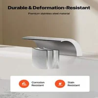 Смесител-за-вана-Roman-Tub-Faucet-3-отвора-Водопад-с-2-ръкохватки-сребрист-цвят