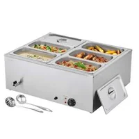 Професионален-Бен-Мари-за-Бюфет-1500W-6-Тави-с-Капаци