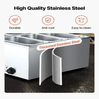Професионален-Бен-Мари-за-Бюфет-1500W-6-Тави-с-Капаци