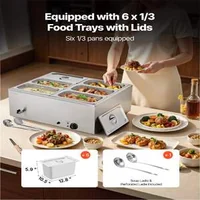 Професионален-Бен-Мари-за-Бюфет-1500W-6-Тави-с-Капаци