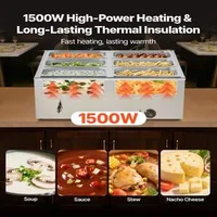 Професионален-Бен-Мари-за-Бюфет-1500W-6-Тави-с-Капаци