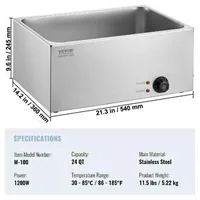 Професионален-Електрически-Бен-Мари-18L-1200W-от-Неръждаема-Стомана