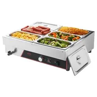 Професионален-Електрически-Бен-Мари-1500W-6-Тави-с-Капаци-Бързо-Нагряване