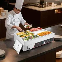 Професионален-Електрически-Бен-Мари-1500W-6-Тави-с-Капаци-Бързо-Нагряване
